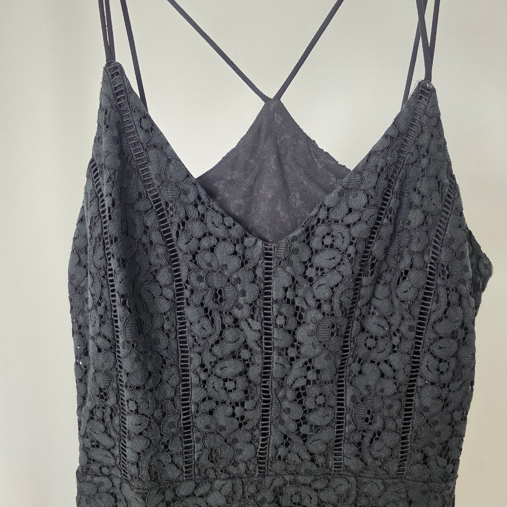 Soprano Black A-Line Lace Skater Dress In Size L - Picture 5 of 12